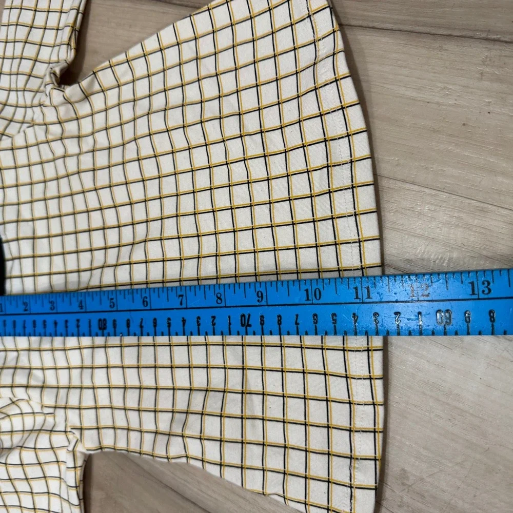 Lil' Lemons Baby Girl Plaid 12-18M Pocket Long Sleeve‎ Yellow Black